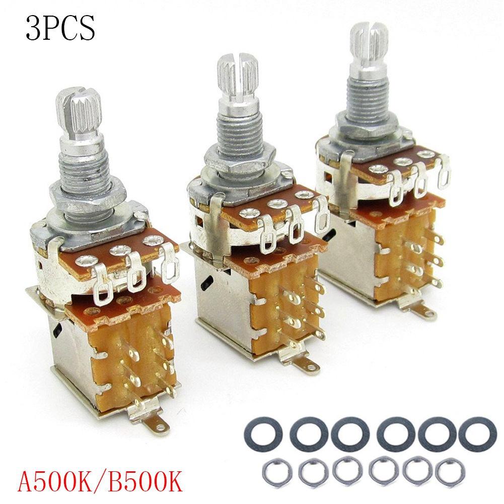 Electric Guitar Pick Pack - 3 Pack A500K B500K Potentiometer Electric