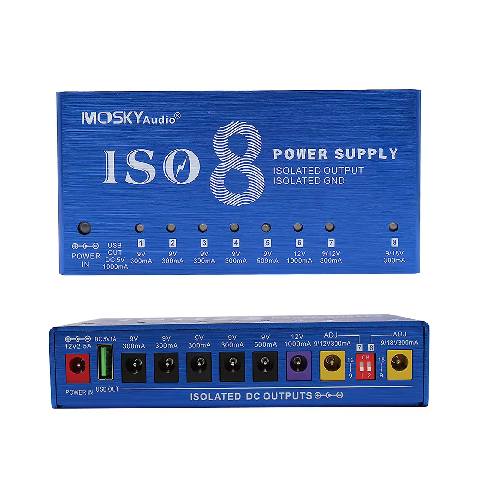 Looper Pedal Guitar - MOSKY ISO-8 Pedal Power Supply w/9-Channel