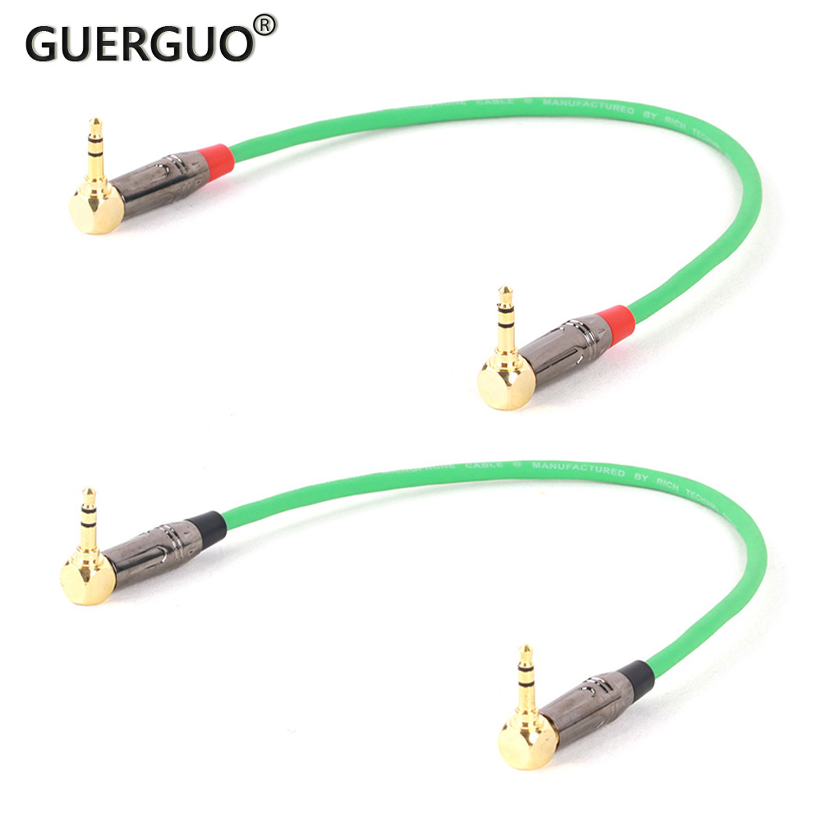 Audio Music Mixer - GuerGuo Right Angle Dual 3.5mm 1/8