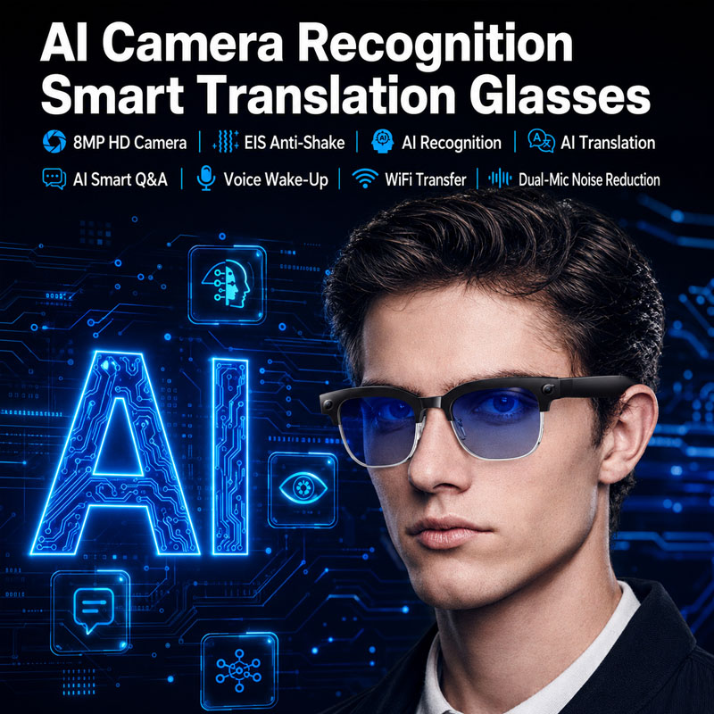 AI Smart Translation Glasses W - Audio Music Recognition ulasan dan harga