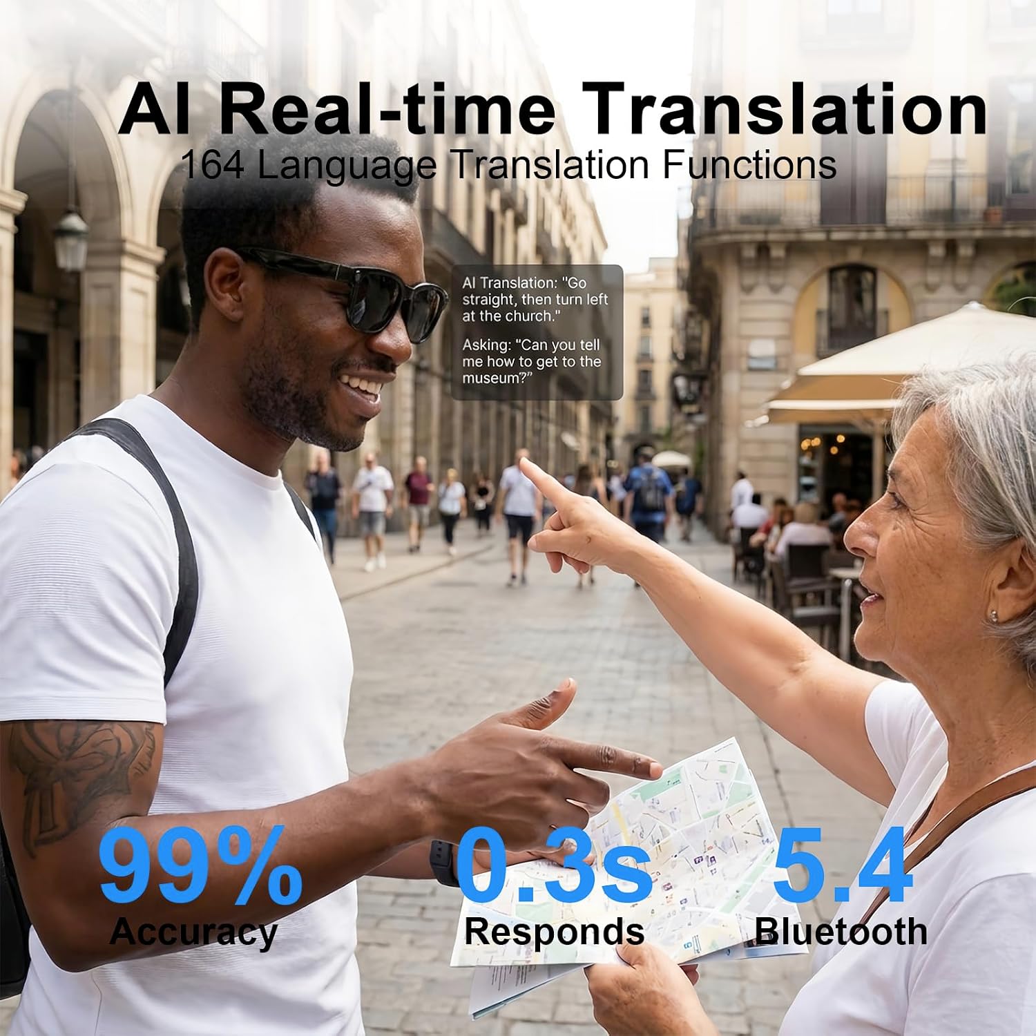 AI Smart Glasses with Camera,  - Audio Music Recognition ulasan dan harga