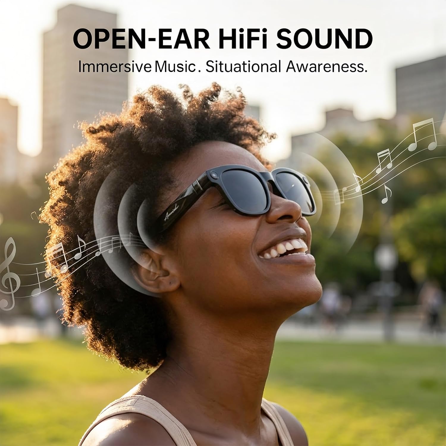 AI Smart Glasses with Camera,  - Audio Music Recognition ulasan dan harga