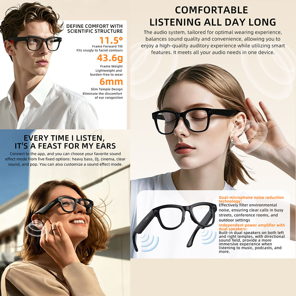 2026 AI Smart Glasses with Cam - Audio Music Recognition ulasan dan harga