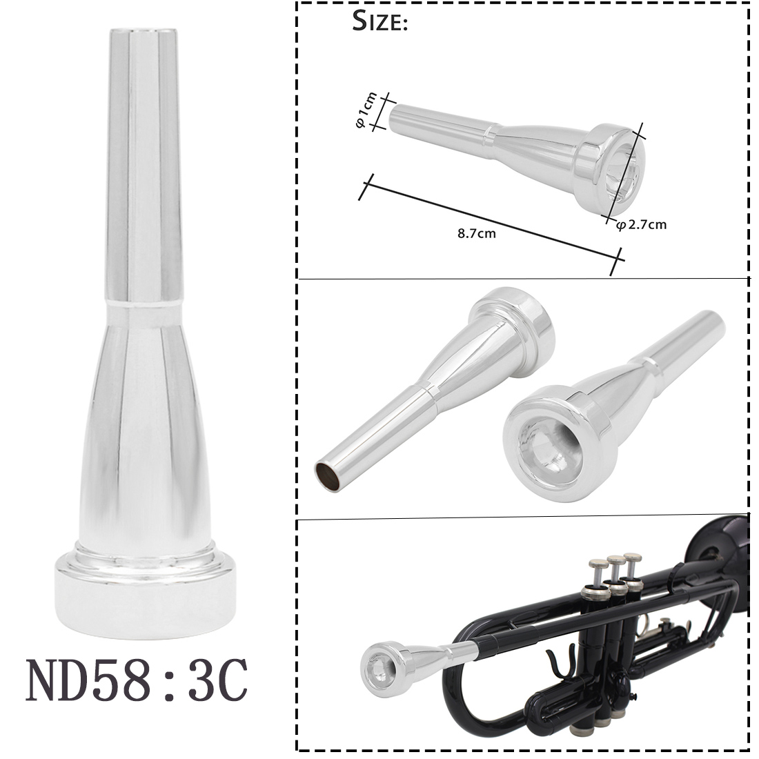 SLADE Brass Instrument Trumpet - Trombone Mouthpiece ulasan dan harga