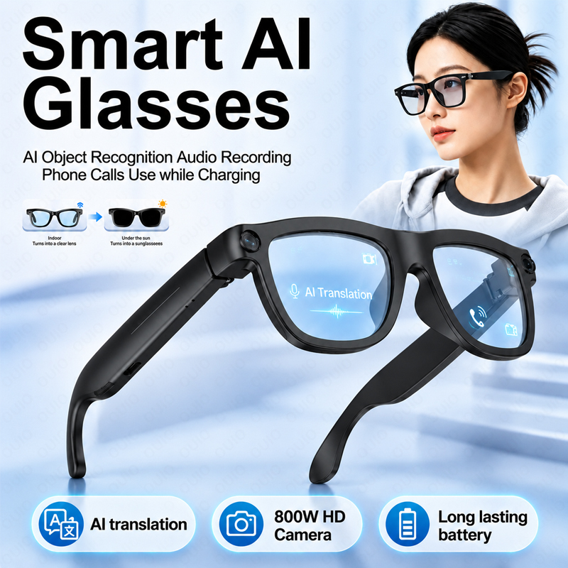Smart Al Glasses 800W HD Camer - Audio Music Recognition ulasan dan harga
