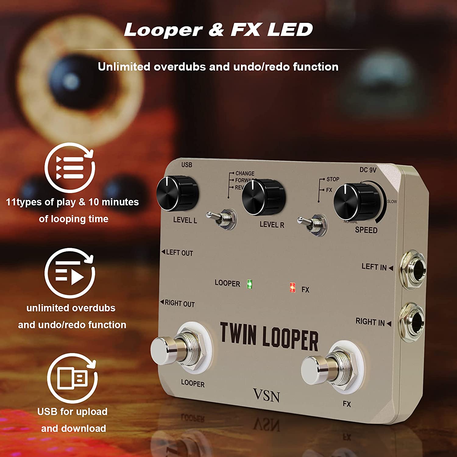 VSN Twin Looper Electric Guita - Looper Pedal Guitar ulasan dan harga