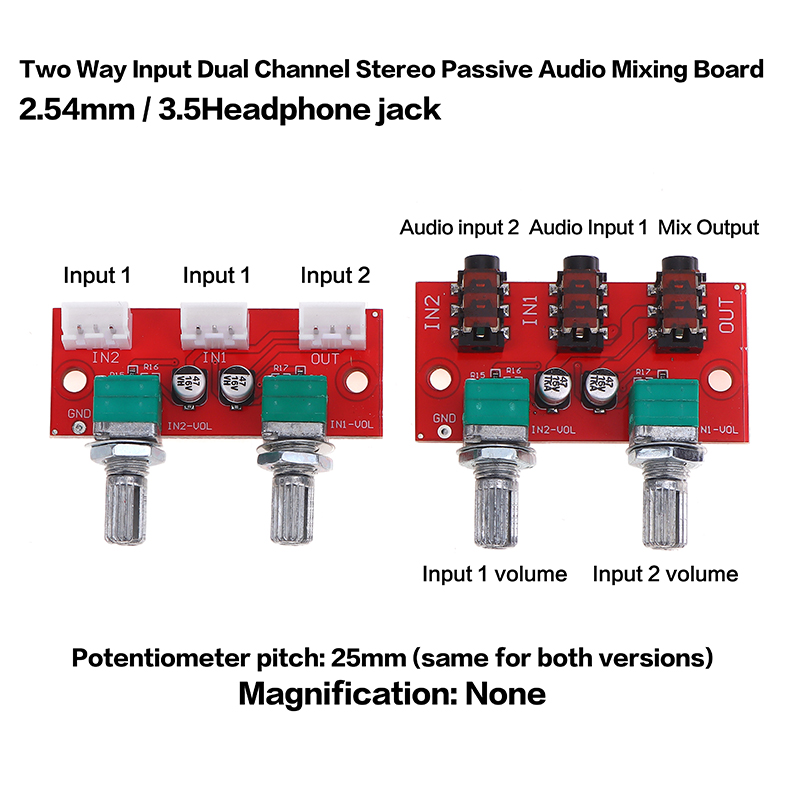 1Pc Dual Channel Stereo Passiv - Audio Music Mixer ulasan dan harga