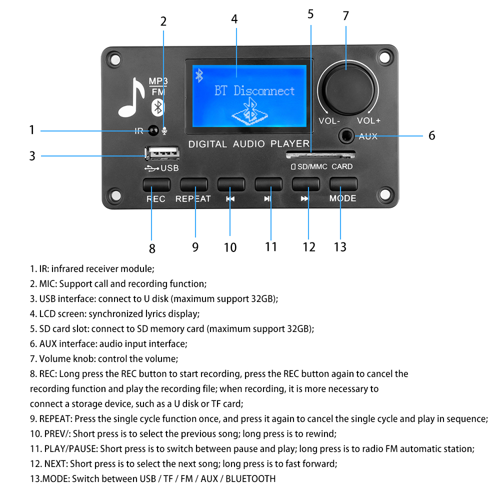Handsfree Bluetooth 5.0 MP3 De - Audio Music Volume ulasan dan harga