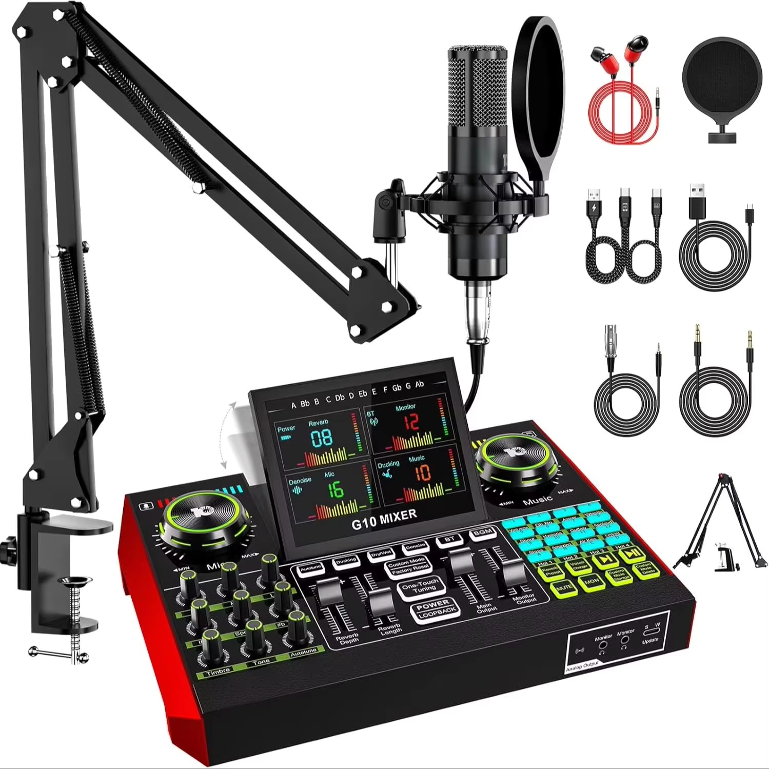 Tenlamp G10 Live Streaming Aud - Audio Music Mixer ulasan dan harga
