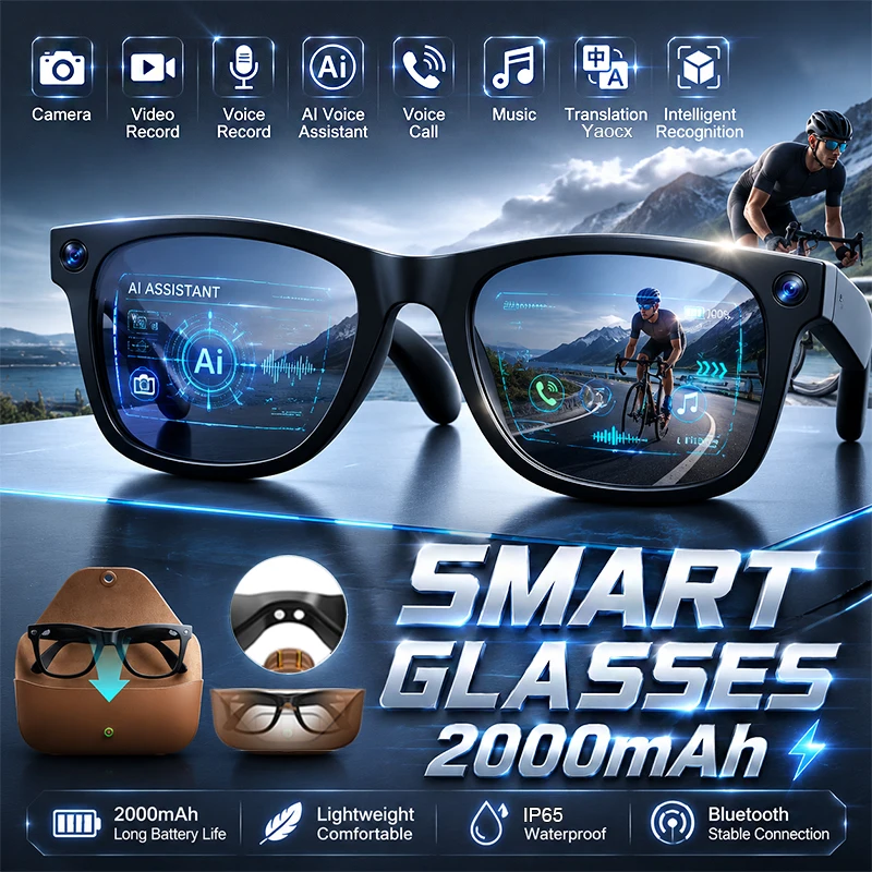 8MP HD CameraAl Smart Glasses  - Audio Music Recognition ulasan dan harga