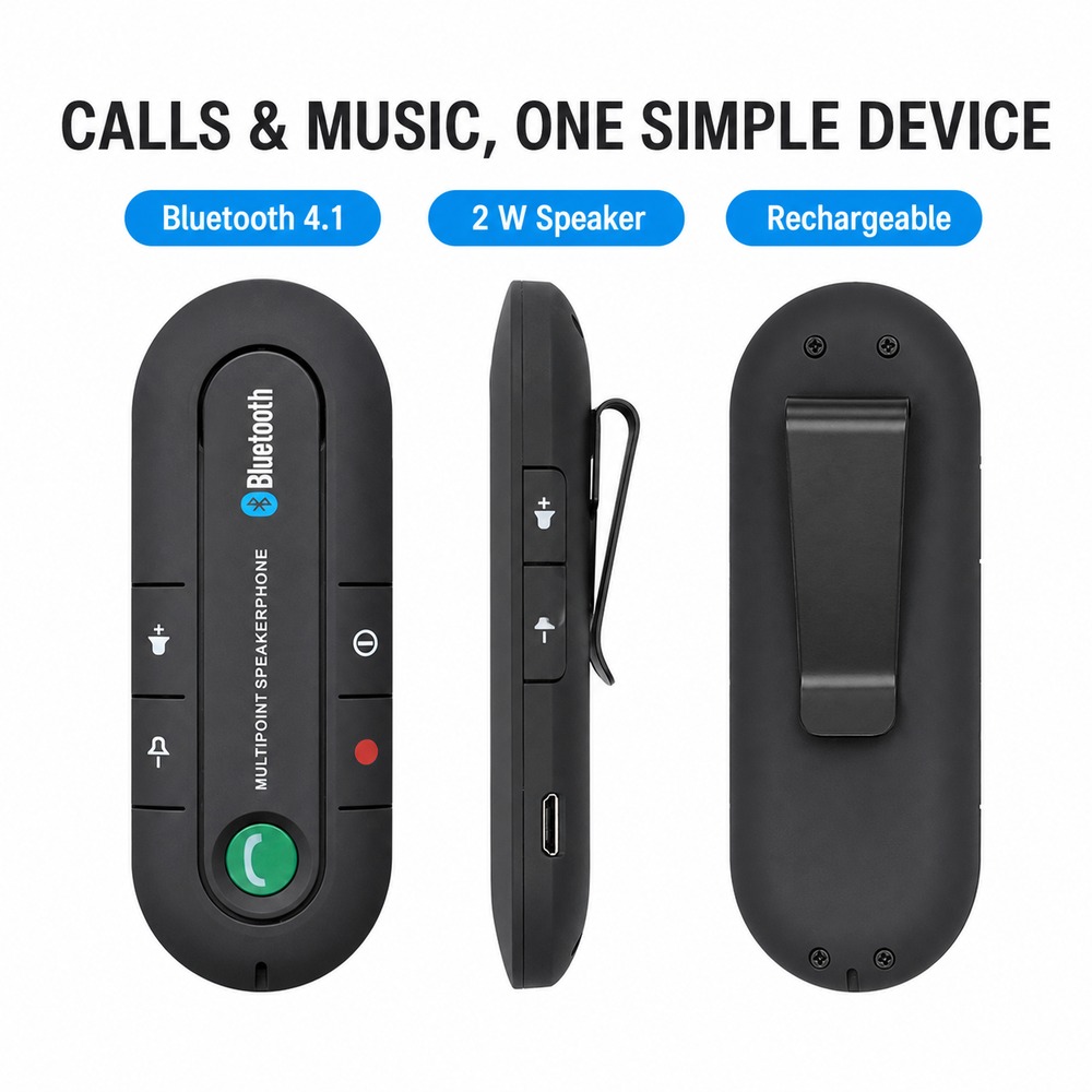 Bluetooth 4.1 Car Speakerphone - Audio Without Music ulasan dan harga