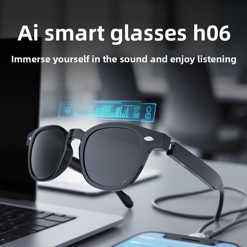 H06 Smart Glasses AI Real Time - Audio Music Recognition ulasan dan harga