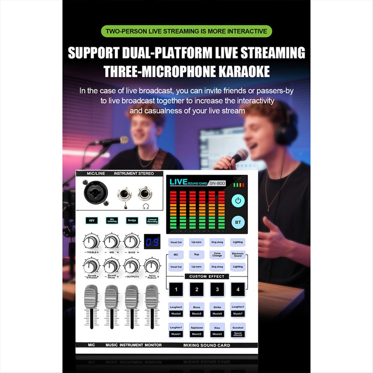 DTC5 SN800 Live Sound Card Voi - Audio Music Mixer ulasan dan harga