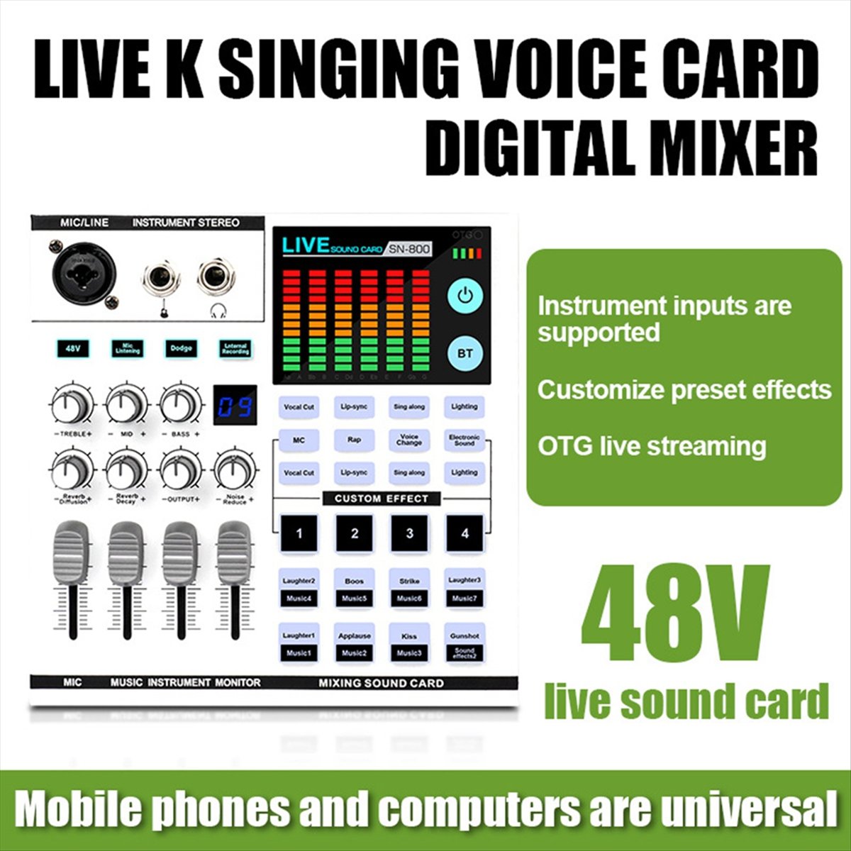 DTC5 SN800 Live Sound Card Voi - Audio Music Mixer ulasan dan harga