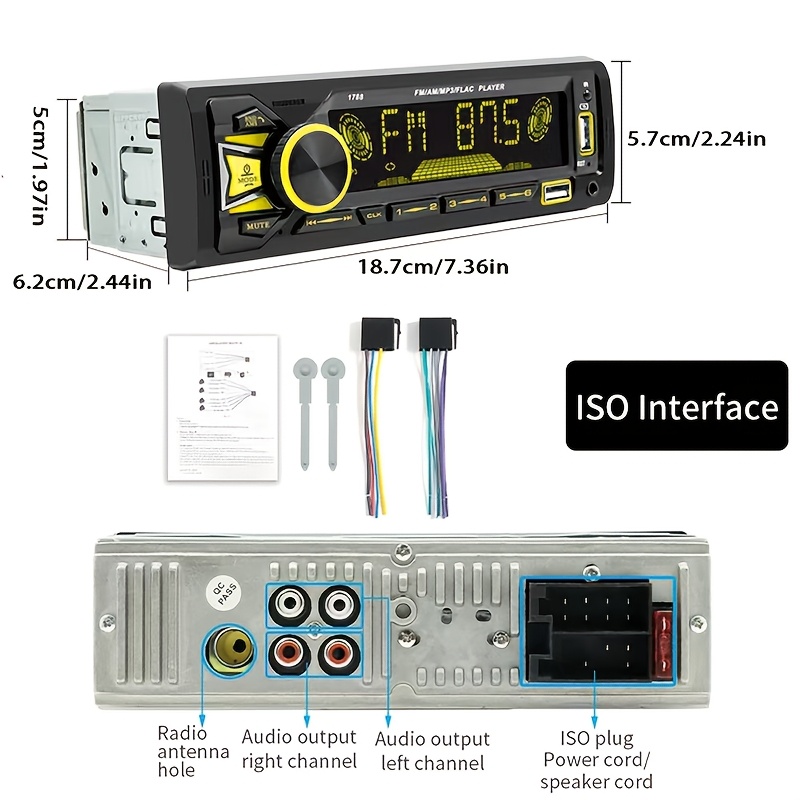 1DIN In-Dash FM Car Radio Ster - Audio Without Music ulasan dan harga